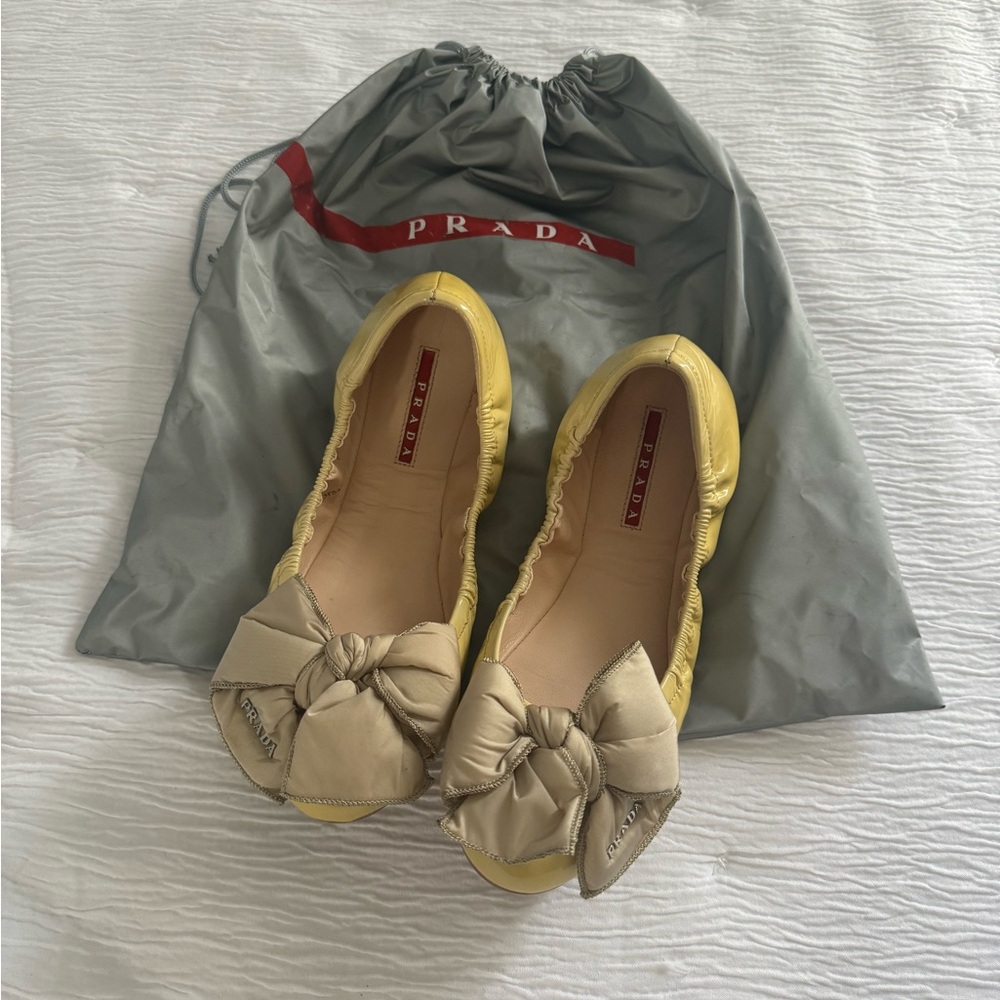 Coquette Leather ballet flats - Prada - Picture 2 of 6